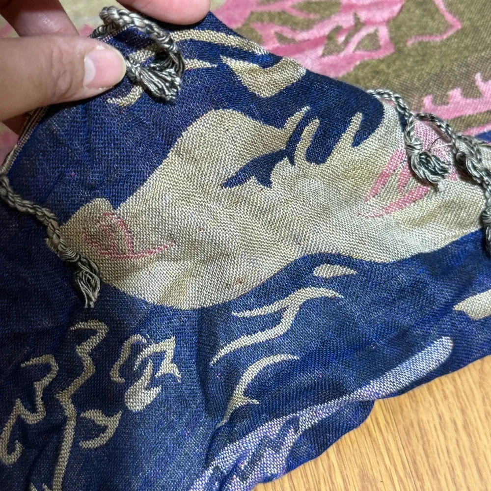 Vintage Wolf Tapestry Blanket Reversible Wall‎ Hanging Lodge Boho Rustic 97x89